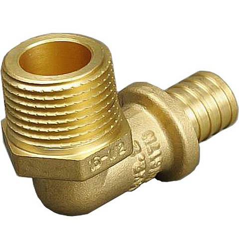 Угольник латунный для PEX труб 20-3/4'' PN 10 под надвижную гильзу с наружной резьбой ONE PLUS купить в Екатеринбурге | "Проконсим"