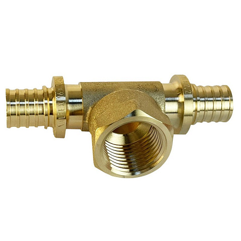 Тройник латунный для PEX труб 20-1/2''-20 PN 16 S-2,8мм под надвижную гильзу Valfex VF.432.AF купить в Екатеринбурге | "Проконсим"