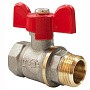 Кран латунный шаровой Valfex Optima.218.NLB1 11Б27фт1М DN 20 PN 25 никелированный муфта-штуцер бабочка
