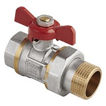 Краны латунные шаровые DN 15-50 PN 25 никелированные бабочка муфта-штуцер американка MVI AquaHit BV.320.04 купить в Екатеринбурге | "Проконсим"