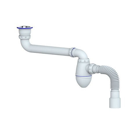 Сифон для умывальника Unicorn АС21, 40х50 гибкий отвод, 1 1/2'' х40 чаша из нержавеющей стали, со смещением купить в Екатеринбурге | "Проконсим"