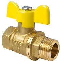 Краны латунные шаровые газовые 11Б27фтМ DN 15-32 PN 40 бабочка муфта-штуцер Valfex.278.LB3 купить в Екатеринбурге | "Проконсим"