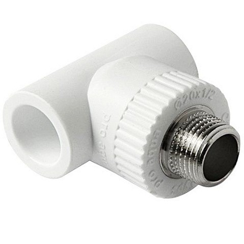Тройник комбинированный ПП 32-1/2'' PN 25 с наружной резьбой белый Pro Aqua PA25015 купить в Екатеринбурге | "Проконсим"