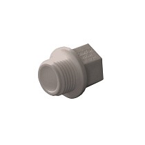 Заглушка резьбовая ПП  1/2'' PN 25 с наружной резьбой серая купить в Екатеринбурге | "Проконсим"