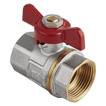 Краны латунные шаровые DN 15-25 PN 25 никелированные бабочка муфта-муфта MVI AquaHit BV.313.04 купить в Екатеринбурге | "Проконсим"