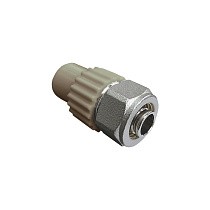 Комбинированный ниппель для соединения PPR-PE-AL-PE труб 20x16 PN 25 серый VALFEX купить в Екатеринбурге | "Проконсим"