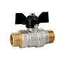 Кран латунный шаровой LD Pride 47.304 DN 25 PN 40 никелированный штуцер-штуцер бабочка купить в Екатеринбурге | "Проконсим"