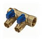 Коллектор латунный DN 20 2 выхода G 1/2'' с шаровыми кранами синяя ручка плоское присоединение отвода SGL купить в Екатеринбурге | "Проконсим"
