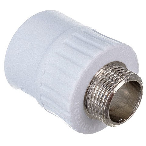 Муфта комбинированная ПП 20-1/2'' PN 25 с наружной резьбой белая РТП 10662 купить в Екатеринбурге | "Проконсим"