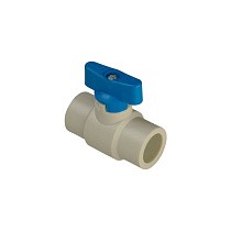 Краны шаровые ПП DN 20-25 PN 25 полупроходные серые с синей ручкой Valfex купить в Екатеринбурге | "Проконсим"