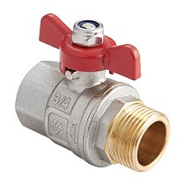 Краны латунные шаровые DN 15-25 PN 40 никелированные бабочка муфта-штуцер MVI BV.514 купить в Екатеринбурге | "Проконсим"