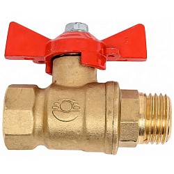  Латунный шаровой кран Ду32 Ру40 Valfex VF.218.LB1.114.DP 11Б27фт1М ВР-НР, проход , бабочка. (111201516) со склада Проконсим в Екатеринбурге