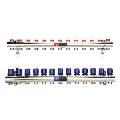 Коллекторная группа из латуни DN 25-13 вых. G-3/4'' евроконус, без расходомеров, без дренажного крана и воздухоотводчика VARMEGA VM15813 купить в Екатеринбурге | "Проконсим"