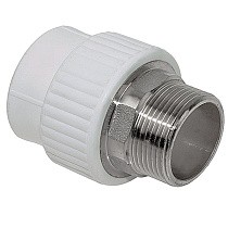 Муфты ПП DN 32-110 PN 25 комбинированные под ключ с наружной резьбой белые Valfex купить в Екатеринбурге | "Проконсим"