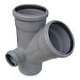 Крестовина ПП для канализации косая 45гр. DN 110-110-50 с уплотнительным кольцом РосТурПласт