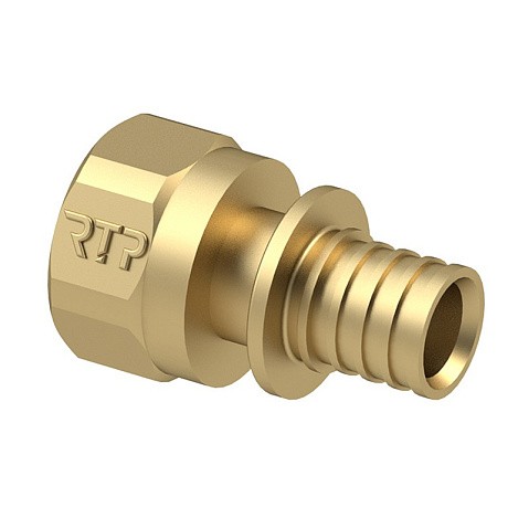 Муфта латунная для PEX труб  16-3/4''  PN 16  под надвижную гильзу с внутренней резьбой  РосТурПласт купить в Екатеринбурге | "Проконсим"