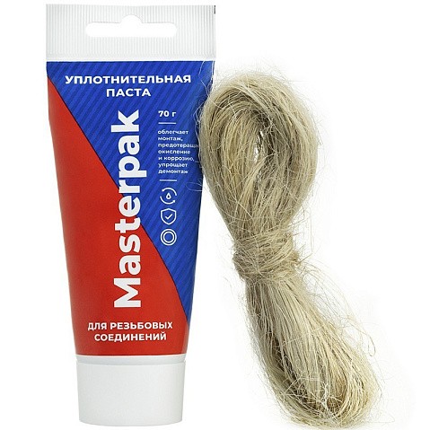Набор уплотнительный паста +лён для воды, пара 70гр+14гр Masterpak купить в Екатеринбурге | "Проконсим"