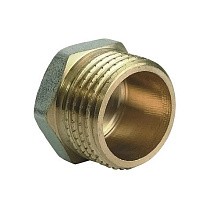Заглушки латунные DN 15-50 PN 40 никелированные штуцерные купить в Екатеринбурге | "Проконсим"