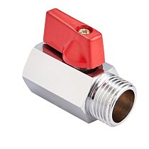 Кран латунный шаровой мини MVI BV.466 DN 15 PN 16 хромированный муфта-штуцер бабочка купить в Екатеринбурге | "Проконсим"