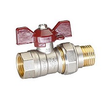 Краны латунные шаровые DN 15-32 PN 25-40 никелированные бабочка американка Temper серия 88 ГОСТ Р 59553 купить в Екатеринбурге | "Проконсим"