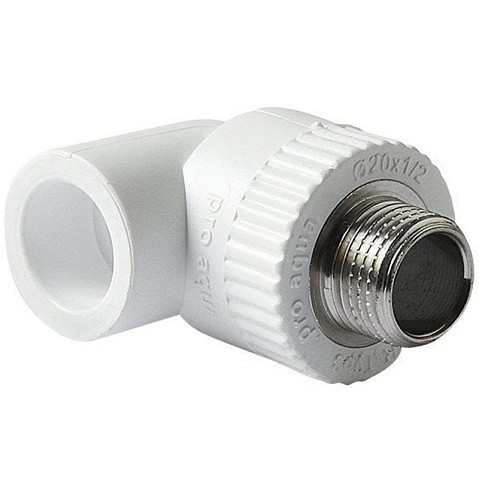 Угольник комбинированный ПП 25-1/2'' PN 25 с наружной резьбой белый Pro Aqua PA27012P купить в Екатеринбурге | "Проконсим"