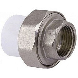 Акция! Муфта комбинированная ПП 40-1 1/4'' PN 25 разъёмная с внутренней резьбой белая PlasticPro  (251240412) со склада Проконсим в Екатеринбурге