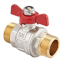 Краны латунные шаровые DN 15-25 PN 40 никелированные бабочка штуцер-штуцер MVI BV.515 купить в Екатеринбурге | "Проконсим"